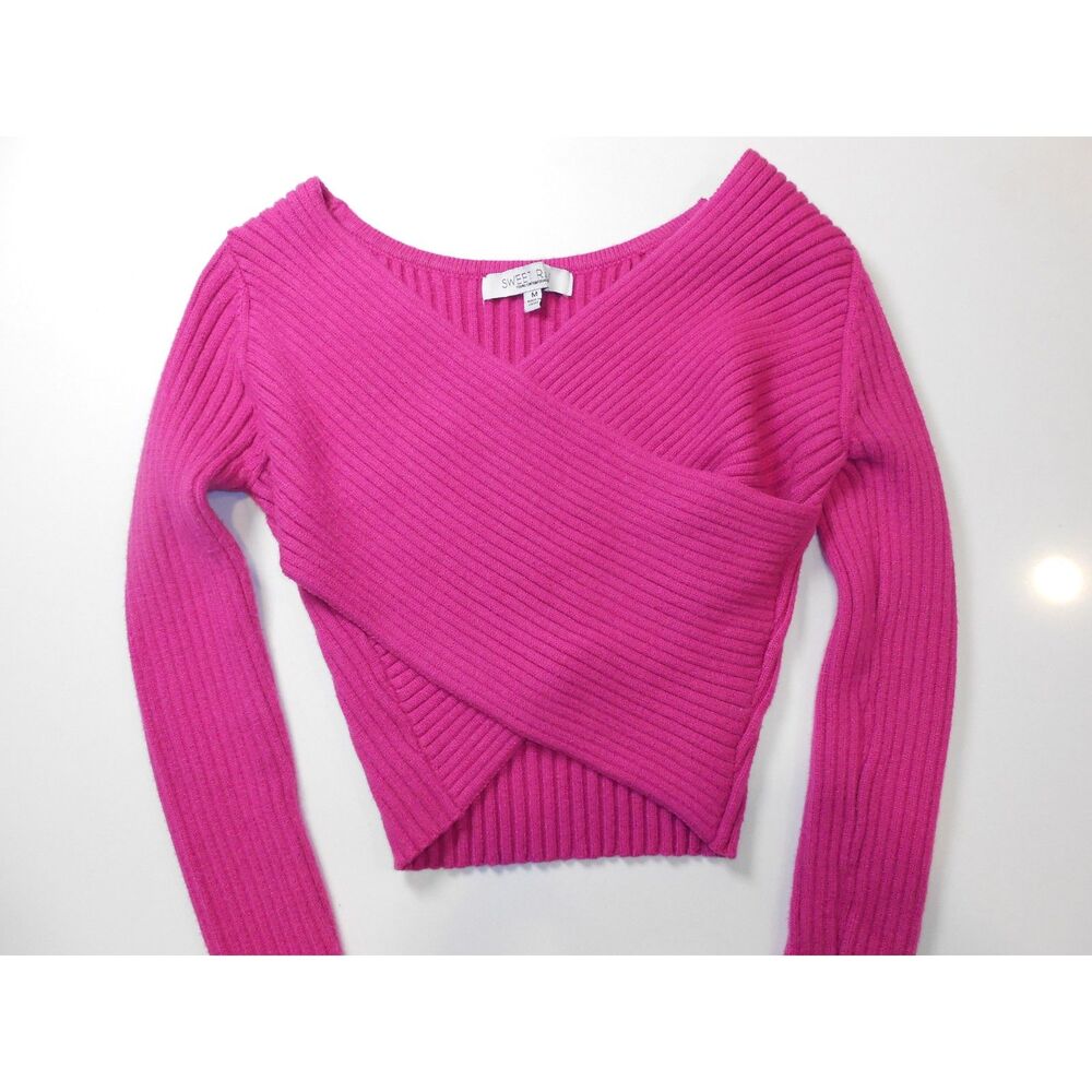 Sweet Rain Hot Pinak Crop Top Sweater Women's Size M